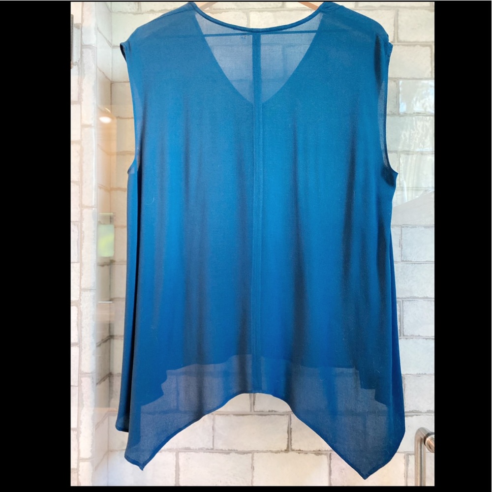 Collective Concepts Sleeveless Blouse Size M In Teal, no tags - Picture 2 of 5